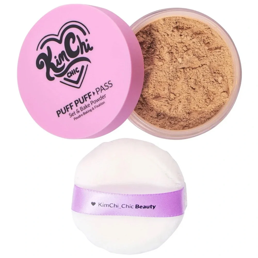 KimChi Chic Suntan Puff Puff Pass Set & Bake Powder- medium tan to tan skin tone